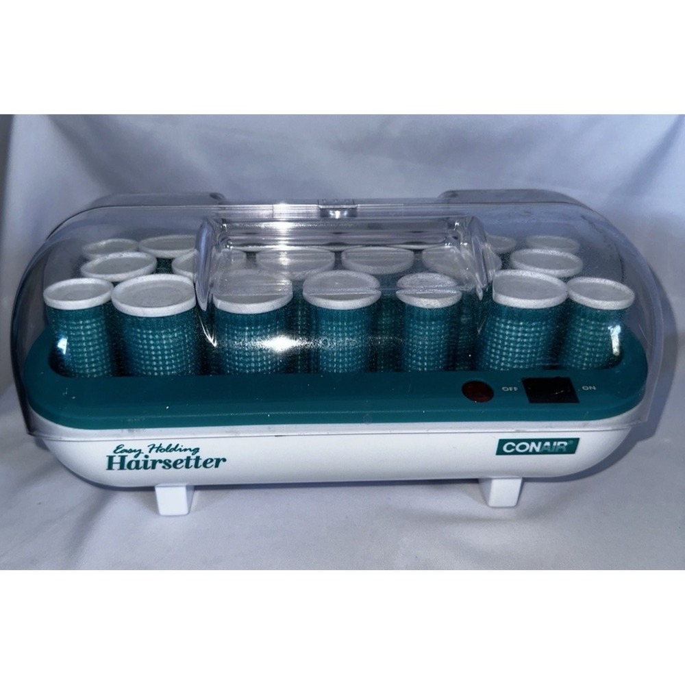 Vintage Conair  Easy Holding Hairsetter Hot Roller Set Works 20 Curlers 18 Clips
